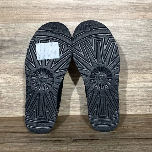 UGG Women’s Classic Mini Chain Black Suede Boots - Picture 9 of 11